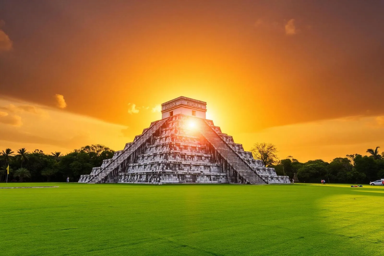 Chichen Itza private tour, El Castillo pyramid at sunrise with no crowds
